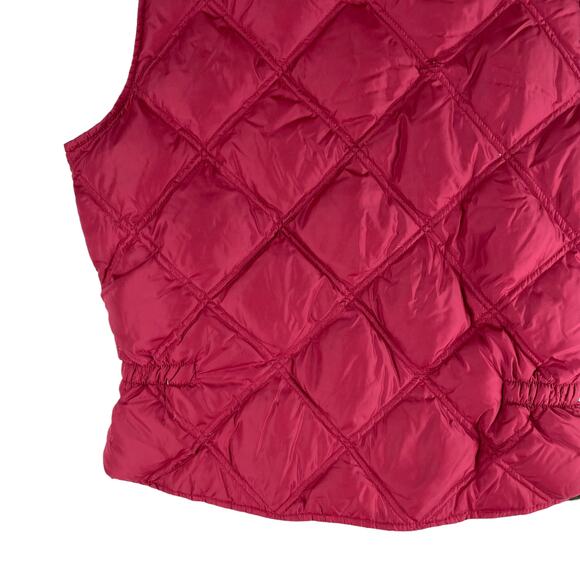 Eddie Bauer Goosedown Puffer Vest Full Zip Dark Pink Size M - Picture 7 of 8